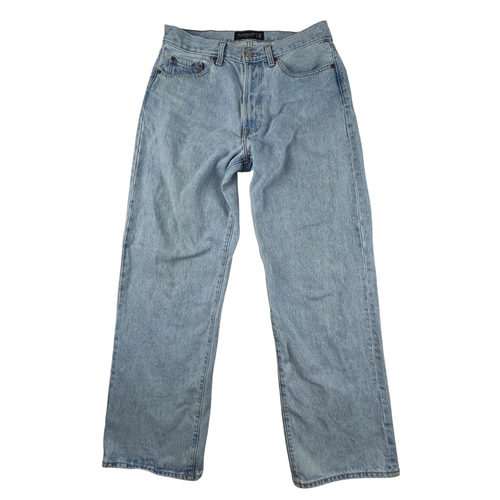 Abercrombie & Fitch Baggy Jeans Authentic Rigid Denim Light Wash Mens‎ 31x32
